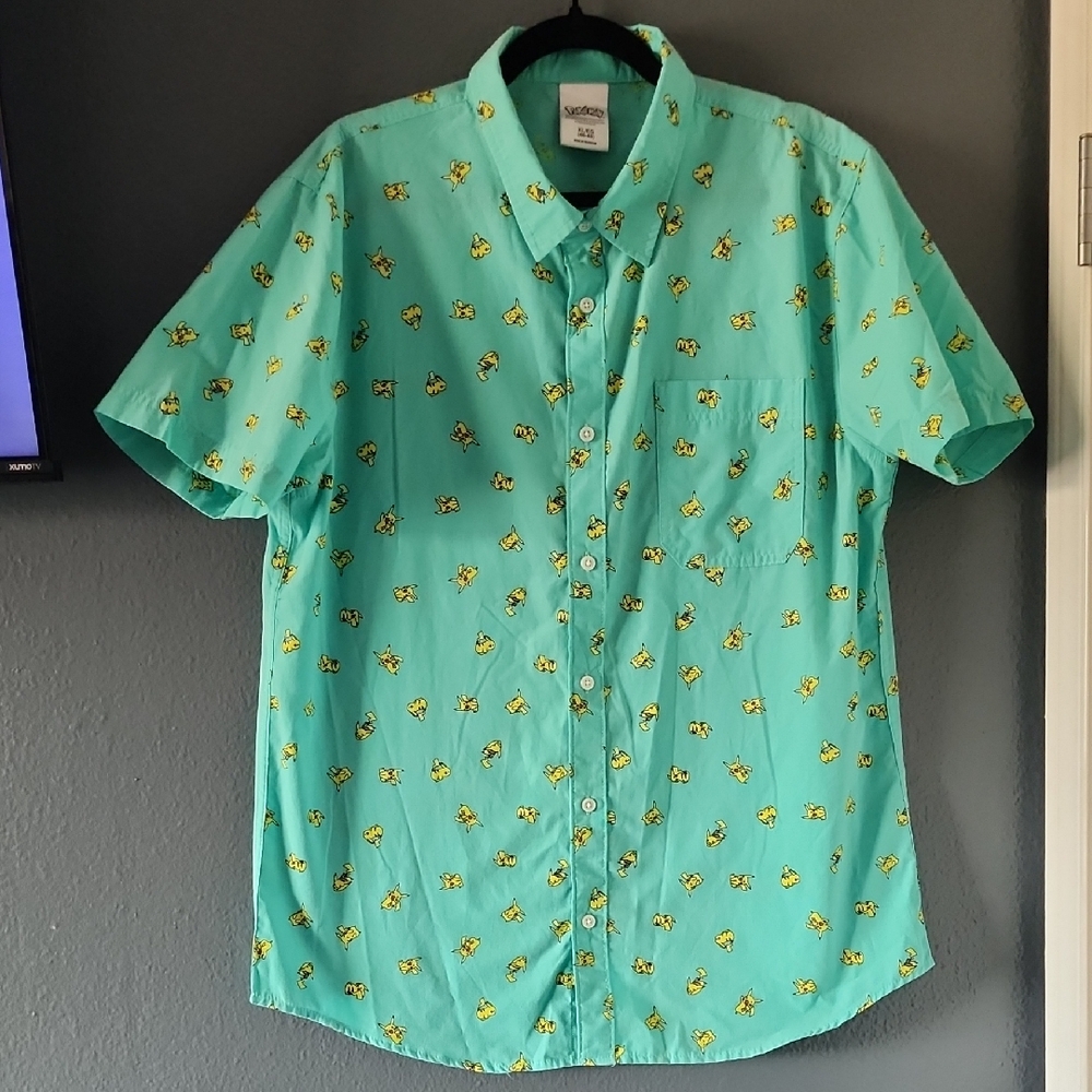#17 Pokemon - Pikachu Print Button Up Shirt